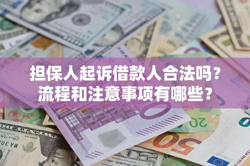 武汉担保人起诉借款人合法吗？流程和注意事项有哪些？