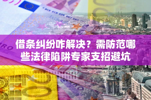 武汉借条纠纷咋解决？需防范哪些法律陷阱专家支招避坑