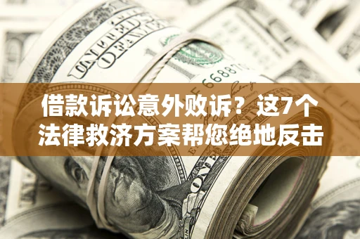 武汉借款诉讼意外败诉？这7个法律救济方案帮您绝地反击！